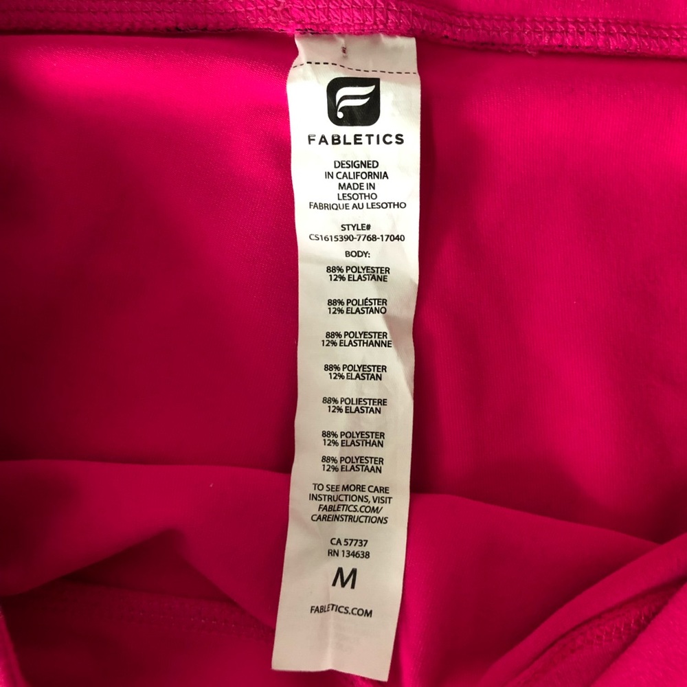 Fabletics Navassa Crop Leggings Magenta Mesh M - Picture 7 of 7